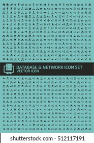 Database and network icon set,clean vector