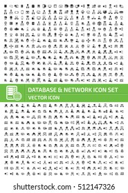 Database and network icon set,clean vector