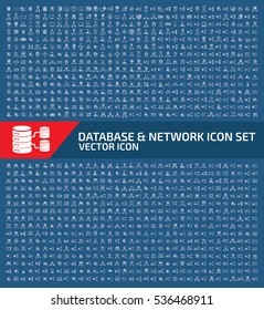 Database and network icon set,clean vector