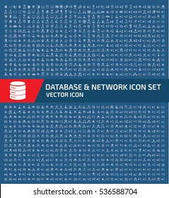 Database and network icon set,clean vector