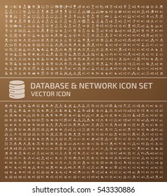 Database and network icon set,clean vector