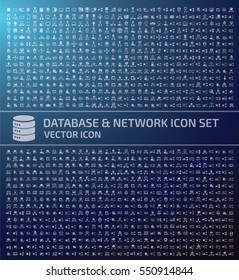 Database and network icon set,clean vector