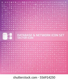 Database and network icon set,clean vector