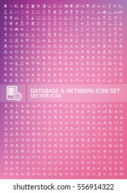 Database and network icon set,clean vector