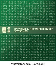Database and network icon set,clean vector