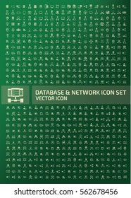 Database and network icon set,clean vector
