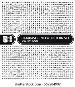 Database and network icon set,clean vector
