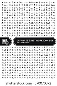 Database and network icon set,clean vector