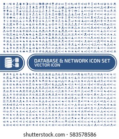 Database and network icon set,clean vector