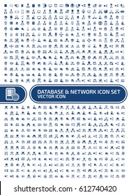 Database and network icon set,clean vector