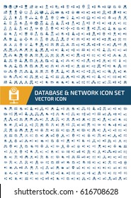 Database and network icon set,clean vector