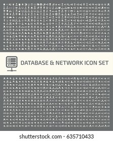 Database and network icon set,clean vector