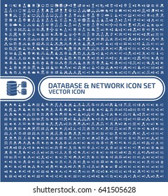 Database and network icon set,clean vector