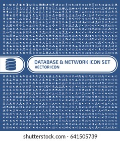 Database and network icon set,clean vector