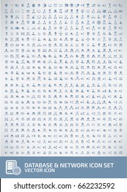 Database and network icon set,clean vector