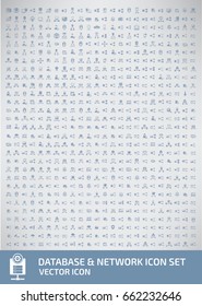 Database and network icon set,clean vector