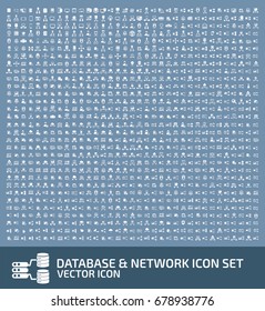 Database and network icon set,clean vector