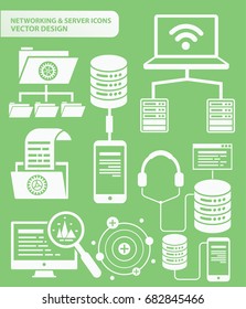 Database and network icon set,vector