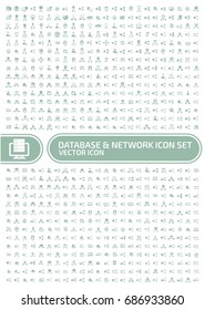 Database and network icon set,vector