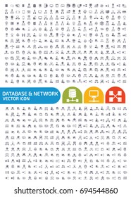 Database and network icon set,vector