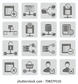 Database and network icon set,vector