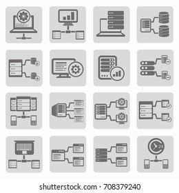 Database and network icon set,vector