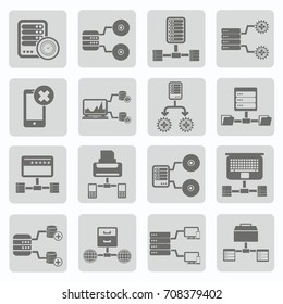 Database and network icon set,vector
