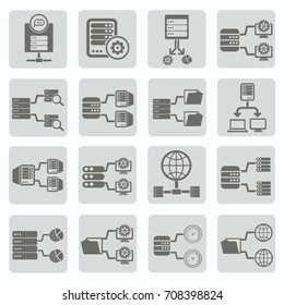 Database and network icon set,vector