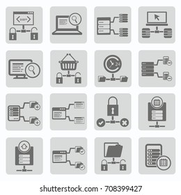 Database and network icon set,vector