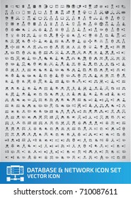Database and network icon set,vector