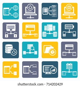 Database and network icon set,vector