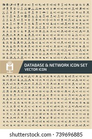 Database and network icon set,vector