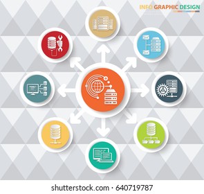 Database and network info graphic design,clean vector