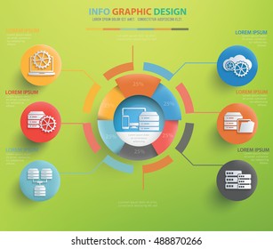 
Database and network info graphic design,vector