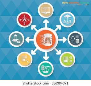 Database and network info graphic,clean vector