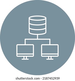 Database Network line circle icon vector image. Can also be used for web apps, mobile apps and print media.