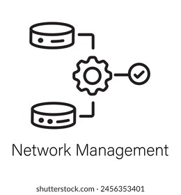 Database network management, line style icon 