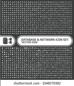 Database and network vector icon set