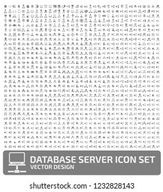 Database and network vector icon set