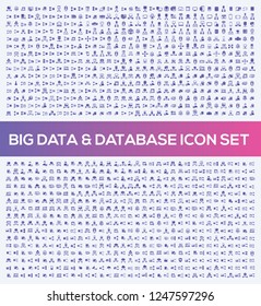 Database and network vector icon set