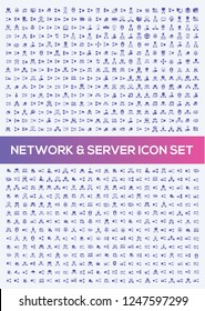 Database and network vector icon set