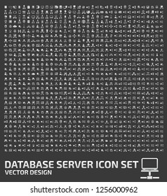 Database and network vector icon set