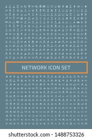 Database and network vector icon set