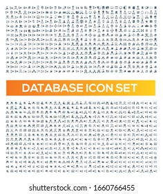 Database and network vector icon set