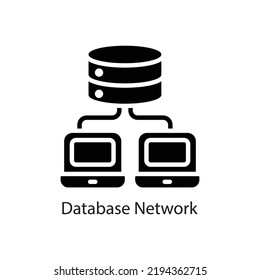 Database Network vector Solid Icon Design illustration on White background. EPS 10 File 