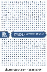 Database and networking icon set,clean vector