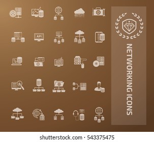 
Database & Networking icon set,vector