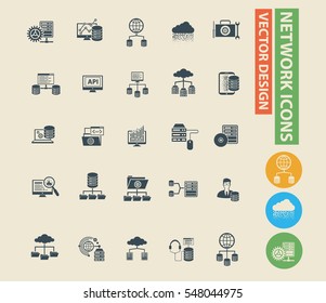 Database & Networking icon set,vector