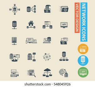 Database & Networking icon set,vector