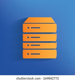 Database on blue background,clean vector